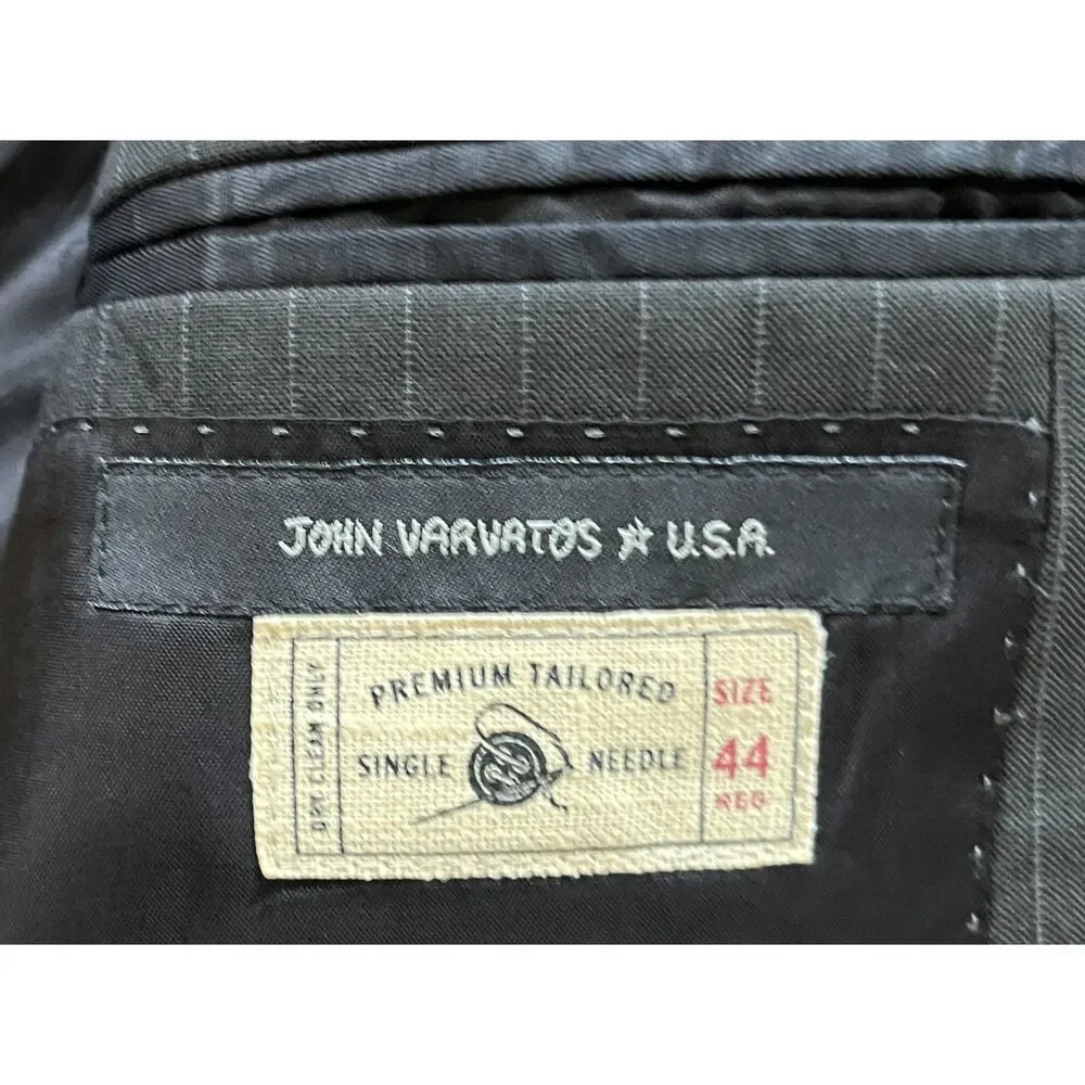 John Varvatos Gray Stripe Blazer Sports Coat Jacket  Mens Size 44